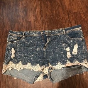 Jean/lace shorts
